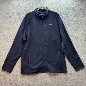 Patagonia Men's 2XL Blue Full Zip Fleece Jacket Warm Layer Comfort Outdoors
